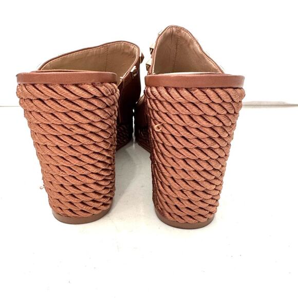 White House Black Market Brown Slip On Studded Wedges Size 11 - Picture 4 of 6